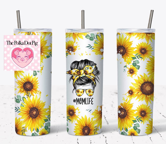 Sunflower Mom Life Tumbler
