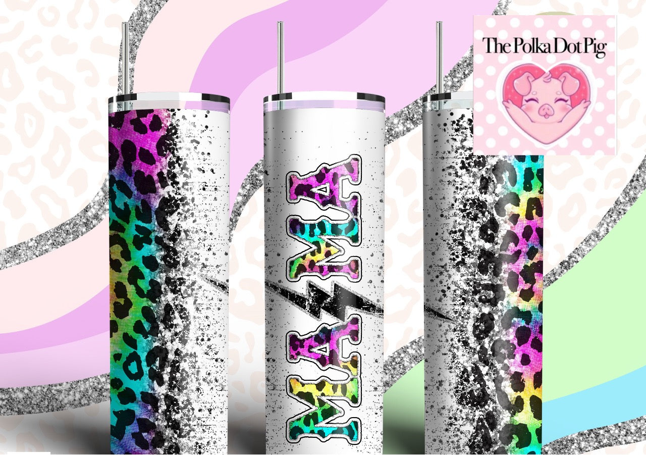 Colorful leopard Mama Tumbler