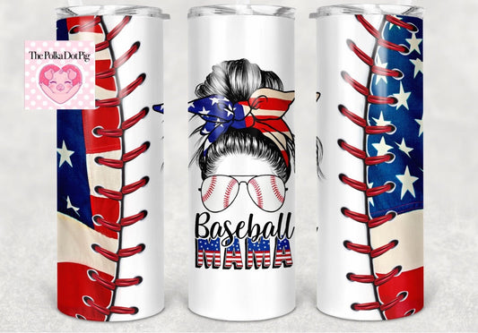 Baseball mama tumbler