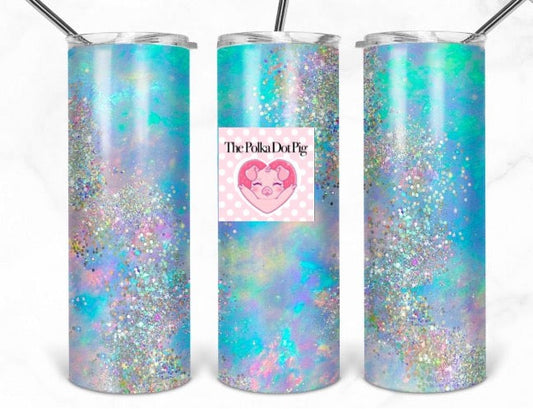 Pastel glitter tumbler