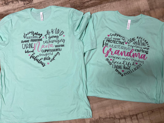 Grandma and nana tshirt