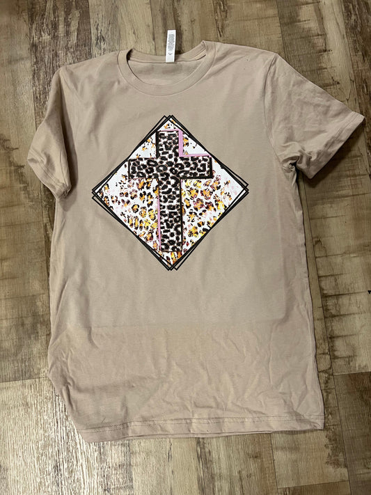 Cross in triangle tshirt